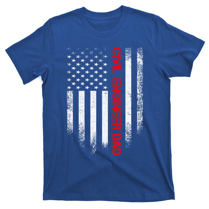 Vintage Usa American Flag Civil Engineer Dad Engineering Great Gift T-Shirt