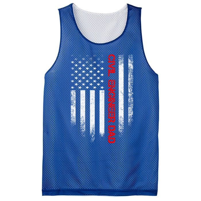 Vintage Usa American Flag Civil Engineer Dad Engineering Great Gift Mesh Reversible Basketball Jersey Tank