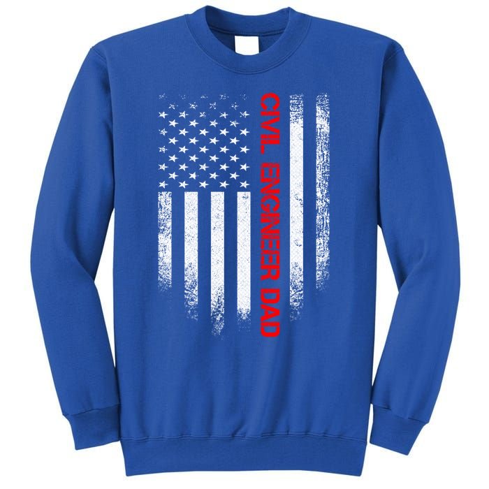 Vintage Usa American Flag Civil Engineer Dad Engineering Great Gift Tall Sweatshirt