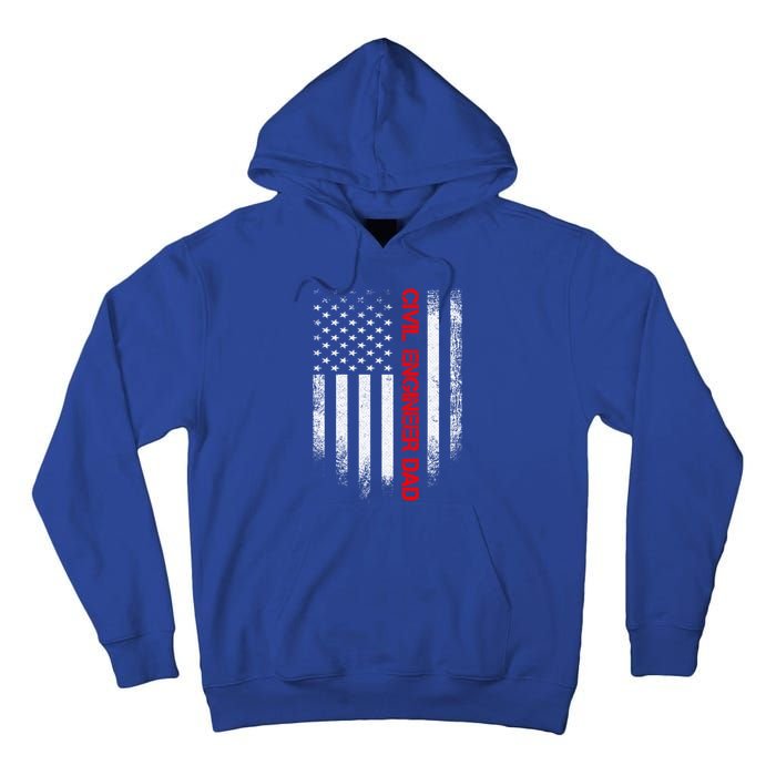 Vintage Usa American Flag Civil Engineer Dad Engineering Great Gift Tall Hoodie