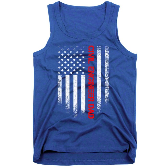 Vintage Usa American Flag Civil Engineer Dad Engineering Great Gift Tank Top