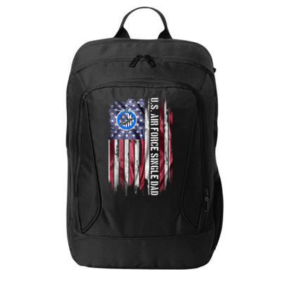 Vintage Usa American Flag Proud Air Force Veteran Single Dad Cool Gift City Backpack