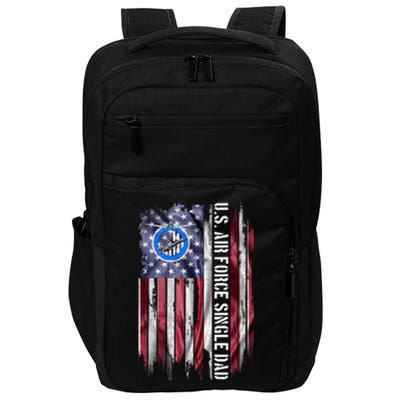 Vintage Usa American Flag Proud Air Force Veteran Single Dad Cool Gift Impact Tech Backpack