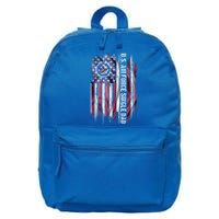 Vintage Usa American Flag Proud Air Force Veteran Single Dad Cool Gift 16 in Basic Backpack