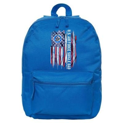 Vintage Usa American Flag Proud Air Force Veteran Single Dad Cool Gift 16 in Basic Backpack