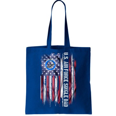 Vintage Usa American Flag Proud Air Force Veteran Single Dad Cool Gift Tote Bag