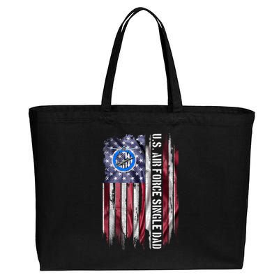 Vintage Usa American Flag Proud Air Force Veteran Single Dad Cool Gift Cotton Canvas Jumbo Tote