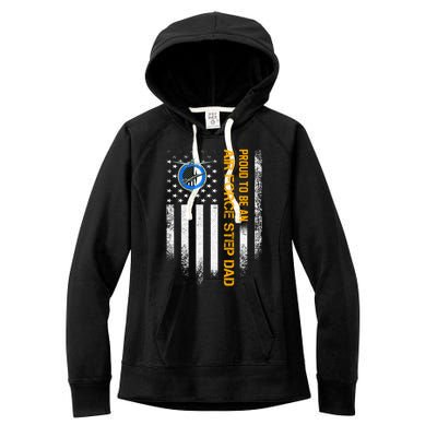 Vintage Usa American Flag Proud To Be An Air Force Step Dad Funny Gift Women's Fleece Hoodie