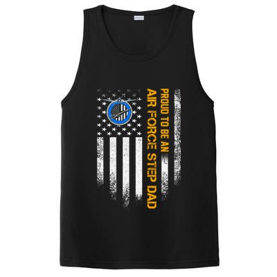 Vintage Usa American Flag Proud To Be An Air Force Step Dad Funny Gift PosiCharge Competitor Tank