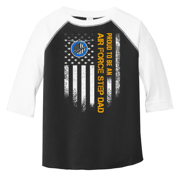 Vintage Usa American Flag Proud To Be An Air Force Step Dad Funny Gift Toddler Fine Jersey T-Shirt