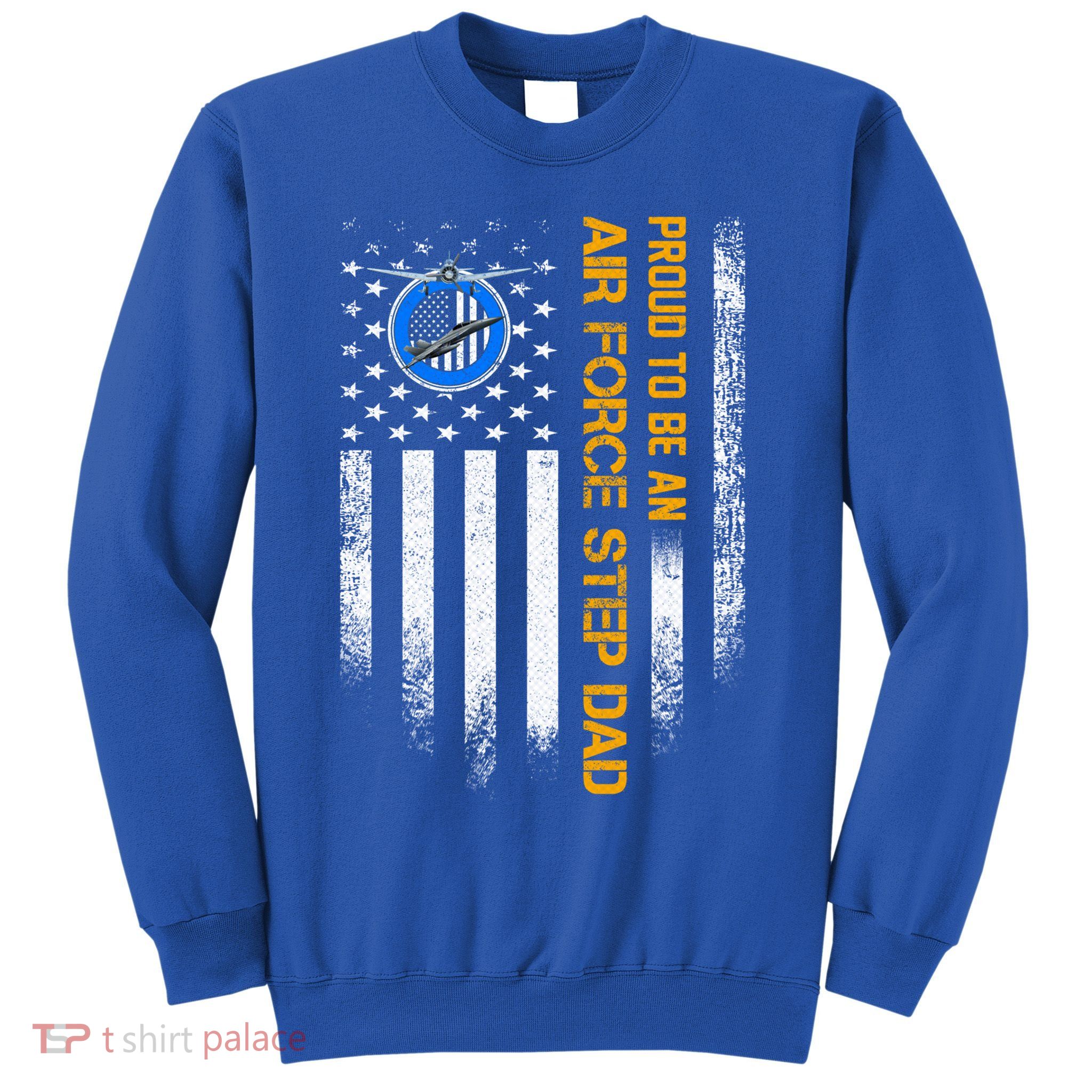 Vintage Usa American Flag Proud To Be An Air Force Step Dad Funny Gift Sweatshirt