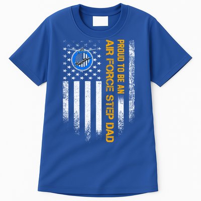 Vintage Usa American Flag Proud To Be An Air Force Step Dad Funny Gift Tall T-Shirt