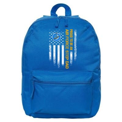 Vintage Usa American Flag Proud To Be An Air Force Step Dad Funny Gift 16 in Basic Backpack