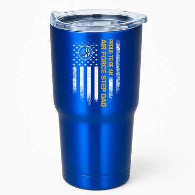 Vintage Usa American Flag Proud To Be An Air Force Step Dad Funny Gift Tumbler