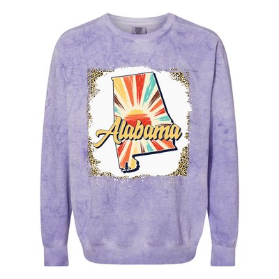 Vintage Usa Alabama State Map Flag Souvenir Colorblast Crewneck Sweatshirt