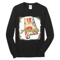 Vintage Usa Alabama State Map Flag Souvenir Tall Long Sleeve T-Shirt