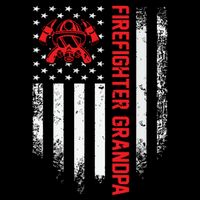 Vintage USA American Flag Firefighter Grandpa Silhouette Baby Bodysuit