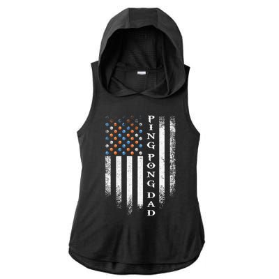 Vintage Usa American Flag Ping Pong Table Tennis Dad Funny Funny Gift Ladies PosiCharge Tri-Blend Wicking Draft Hoodie Tank