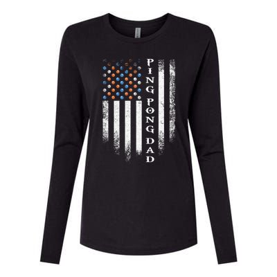 Vintage Usa American Flag Ping Pong Table Tennis Dad Funny Funny Gift Womens Cotton Relaxed Long Sleeve T-Shirt