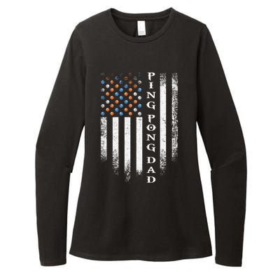 Vintage Usa American Flag Ping Pong Table Tennis Dad Funny Funny Gift Womens CVC Long Sleeve Shirt