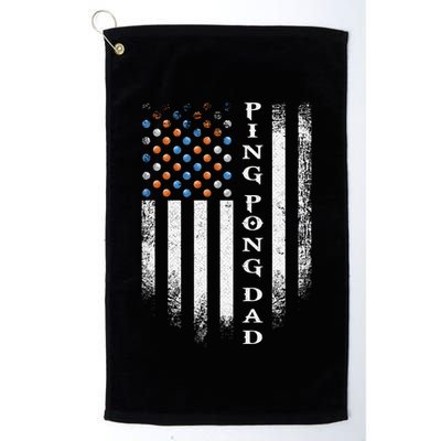 Vintage Usa American Flag Ping Pong Table Tennis Dad Funny Funny Gift Golf Towel