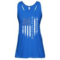 Vintage Usa American Flag Ping Pong Table Tennis Dad Funny Funny Gift Ladies Essential Flowy Tank