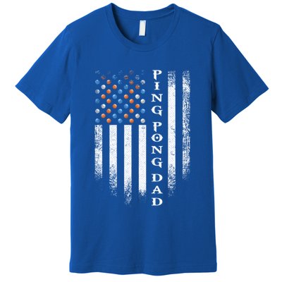 Vintage Usa American Flag Ping Pong Table Tennis Dad Funny Funny Gift Premium T-Shirt