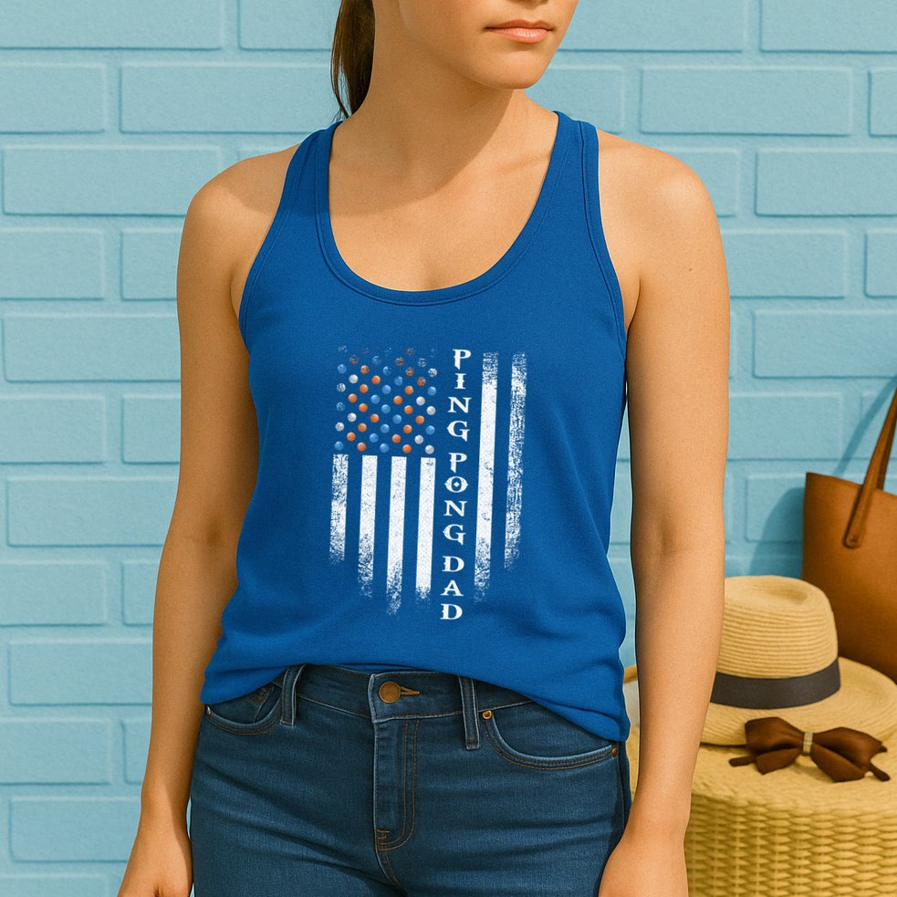 Vintage Usa American Flag Ping Pong Table Tennis Dad Funny Funny Gift Womens Tank Top