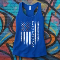 Vintage Usa American Flag Ping Pong Table Tennis Dad Funny Funny Gift Womens Tank Top