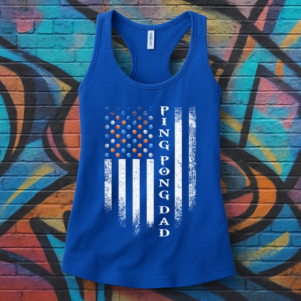 Vintage Usa American Flag Ping Pong Table Tennis Dad Funny Funny Gift Womens Tank Top
