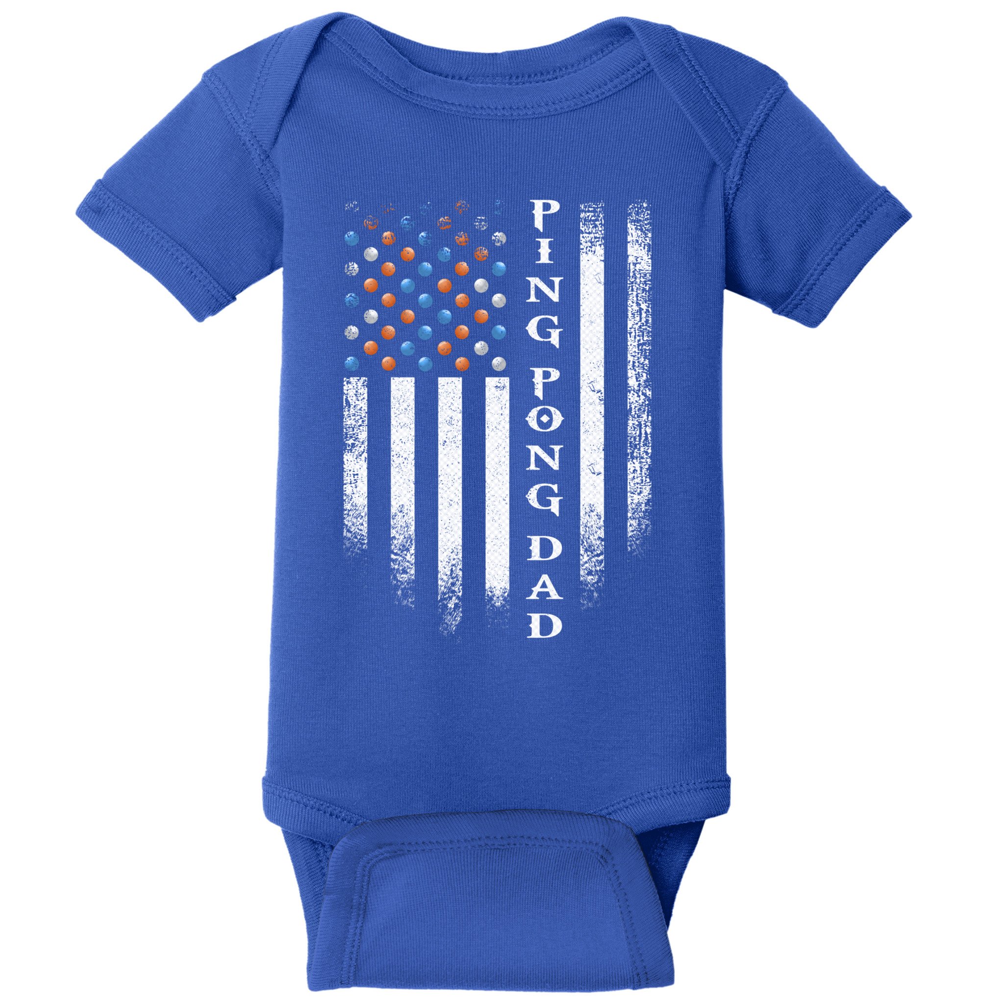 Vintage Usa American Flag Ping Pong Table Tennis Dad Funny Funny Gift Baby Bodysuit
