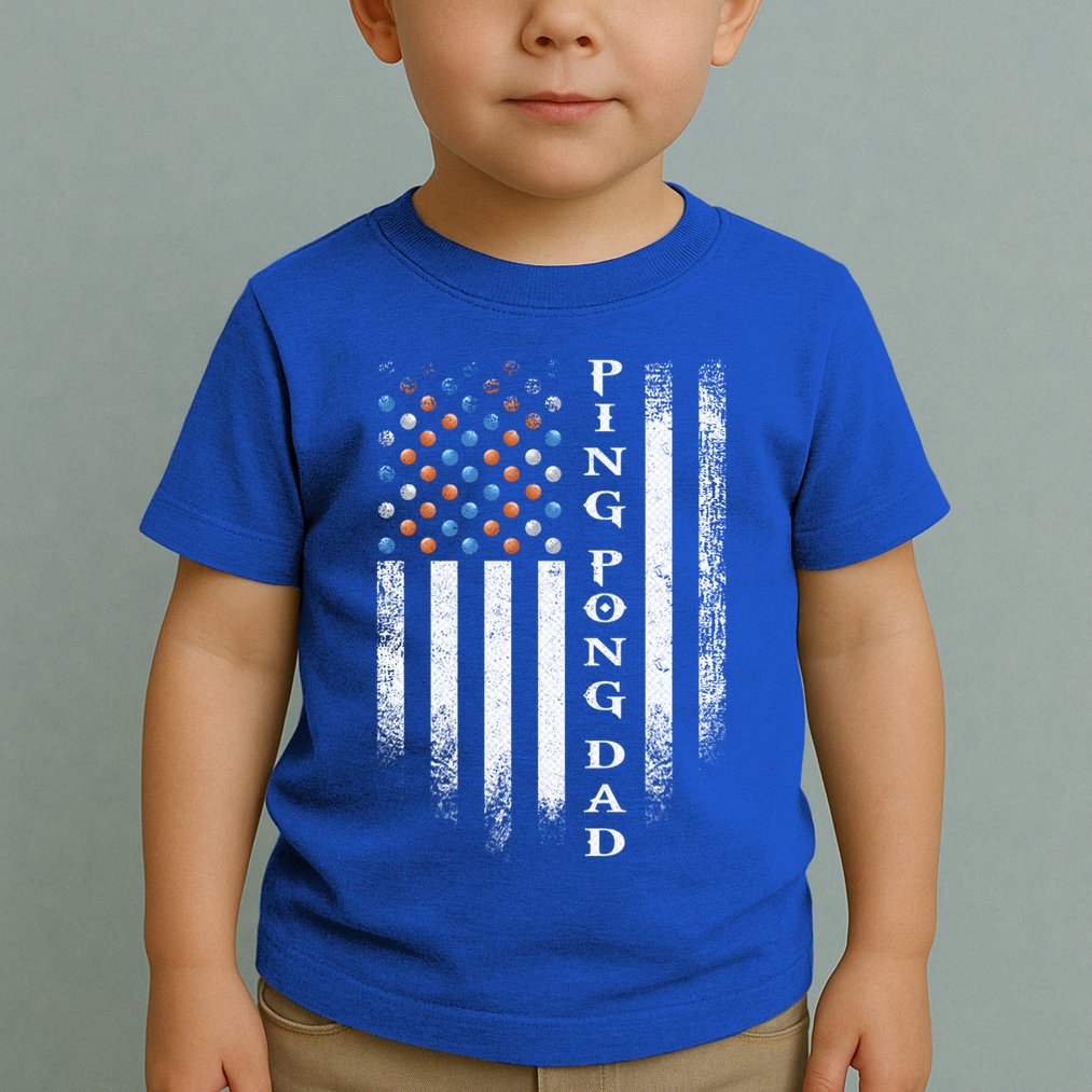 Vintage Usa American Flag Ping Pong Table Tennis Dad Funny Funny Gift Toddler T-Shirt