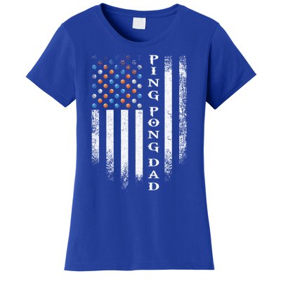 Vintage Usa American Flag Ping Pong Table Tennis Dad Funny Funny Gift Women's T-Shirt