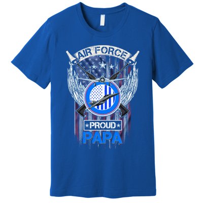 Vintage Usa American Flag Us Air Force Proud Veteran Papa Gift Premium T-Shirt