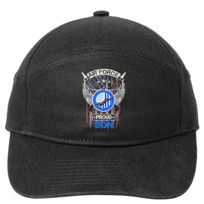 Vintage Usa American Flag Us Air Force Proud Veteran Son Funny Gift 7-Panel Snapback Hat