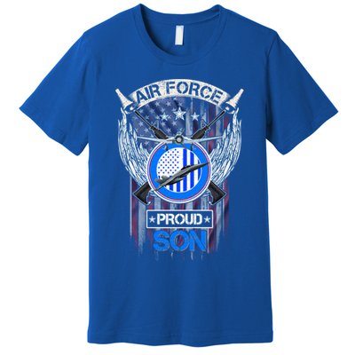 Vintage Usa American Flag Us Air Force Proud Veteran Son Funny Gift Premium T-Shirt