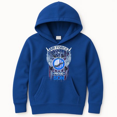 Vintage Usa American Flag Us Air Force Proud Veteran Son Funny Gift Kids Hoodie