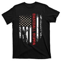 Vintage USA American Flag Proud Baseball Boppa Silhouette T-Shirt