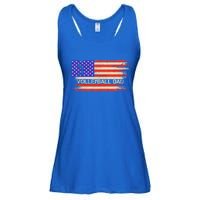 Vintage Usa American Flag Proud Volleyball Dad Silhouette Gift Ladies Essential Flowy Tank