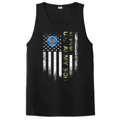 Vintage Usa American Flag Worlds Okayest Army Veteran Son Cute Gift PosiCharge Competitor Tank