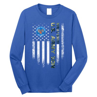 Vintage Usa American Flag Worlds Okayest Army Veteran Son Cute Gift Long Sleeve Shirt