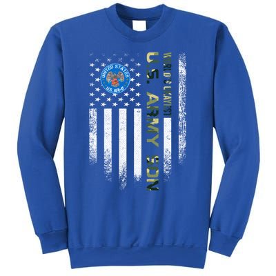 Vintage Usa American Flag Worlds Okayest Army Veteran Son Cute Gift Sweatshirt