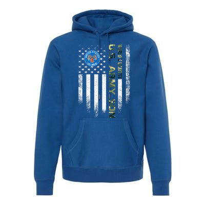 Vintage Usa American Flag Worlds Okayest Army Veteran Son Cute Gift Premium Hoodie