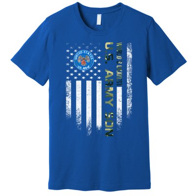 Vintage Usa American Flag Worlds Okayest Army Veteran Son Cute Gift Premium T-Shirt