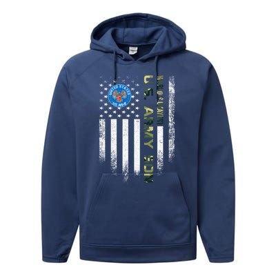 Vintage Usa American Flag Worlds Okayest Army Veteran Son Cute Gift Performance Fleece Hoodie