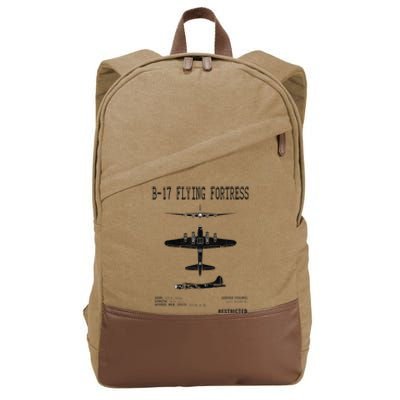 Vintage Usa Bgift17 Bomber Ww2 Warplane Bgift17 Flying Fortress Cool Gift Cotton Canvas Backpack