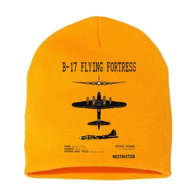 Vintage Usa Bgift17 Bomber Ww2 Warplane Bgift17 Flying Fortress Cool Gift Short Acrylic Beanie