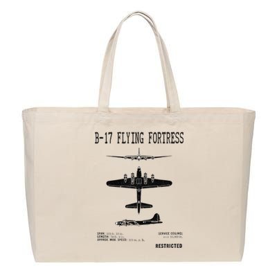 Vintage Usa Bgift17 Bomber Ww2 Warplane Bgift17 Flying Fortress Cool Gift Cotton Canvas Jumbo Tote