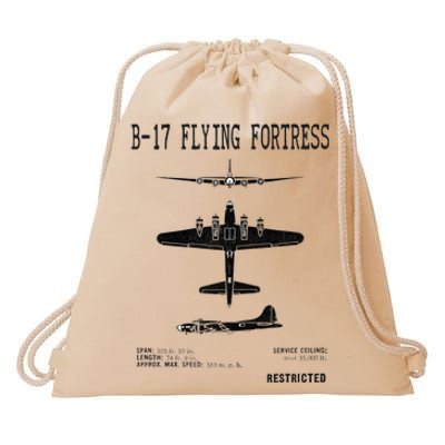 Vintage Usa Bgift17 Bomber Ww2 Warplane Bgift17 Flying Fortress Cool Gift Drawstring Bag