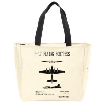 Vintage Usa Bgift17 Bomber Ww2 Warplane Bgift17 Flying Fortress Cool Gift Zip Tote Bag